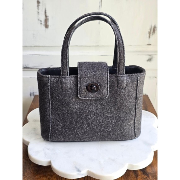 Coach Handbags - Coach 8189 Vintage Japan Exclusive Wool Felt Mini Tote Bag Rare